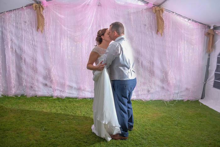 Wedding photography in a marquee in Cwmbran.