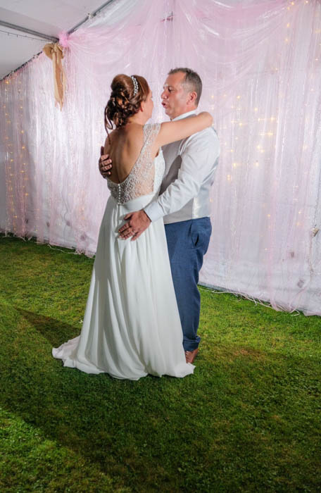 Wedding photography in a marquee in Cwmbran.